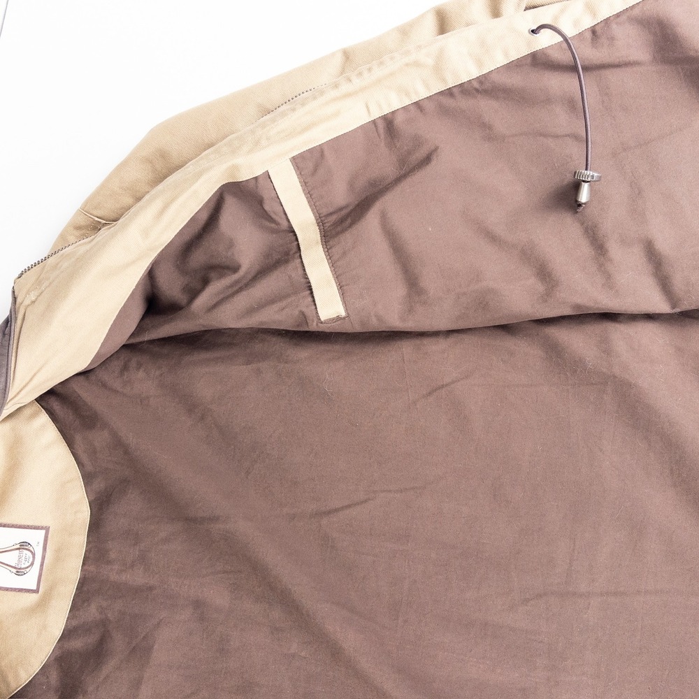 Vintage Field Chore Jacket Men L Tan Leather Collar Shooting Barn Harness Rugged - Picture 9 of 9
